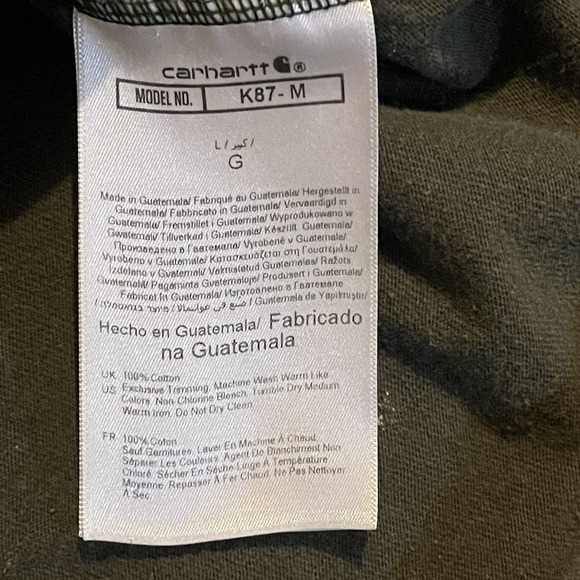 Carhartt Shirt Men Large Green Streetwear Paint Splattered Workout Workwear Tee - Picture 4 of 8